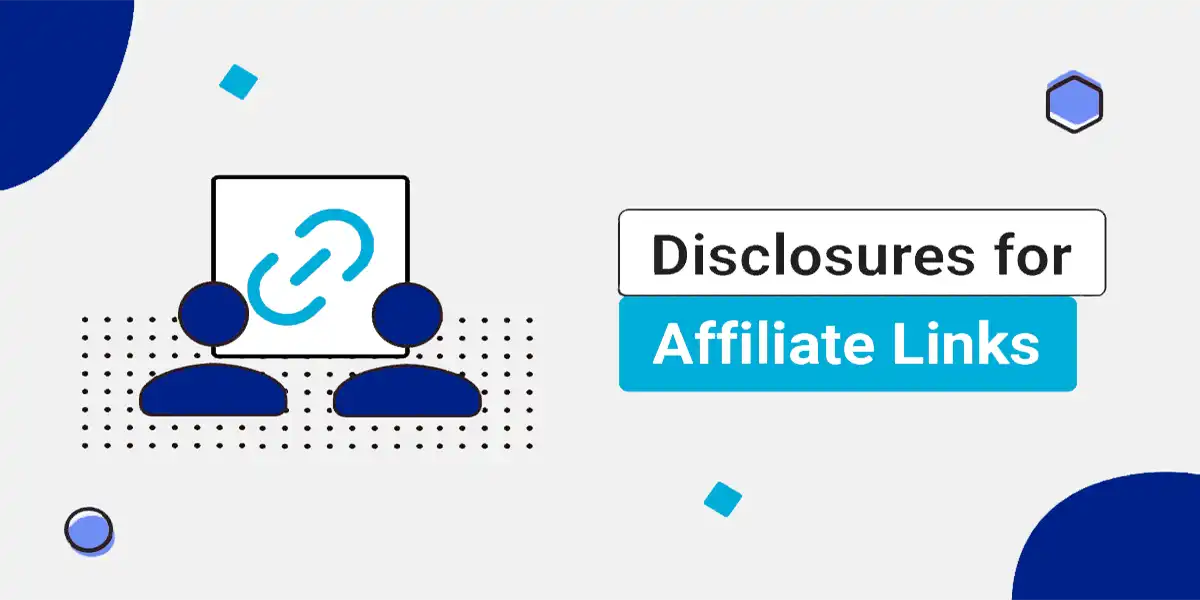 Disclosure for Affiliate Links Graphic Image Beige Navy Aqua