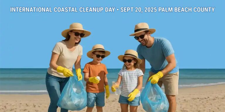 Your Event Guide to Coastal Cleanup Day Palm Beach County 2025 Guide To International Coastal Cleanup Day Sept 20 Palm Beach County Ocean Family Picking Up Trash