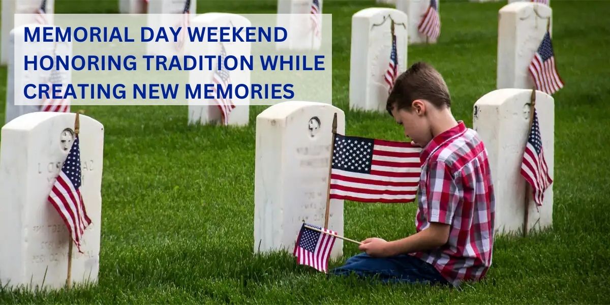 Memorial Day Weekend Boy Cemetery Flags Image
