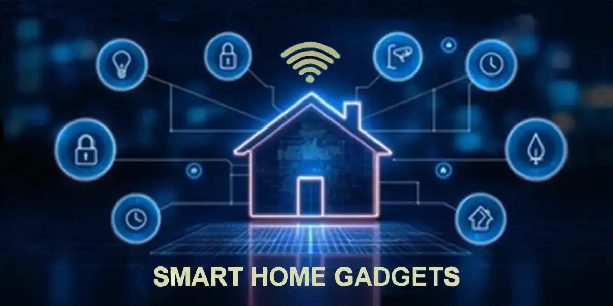 Smart Home Gadgets Clipart Icons Yellow Title