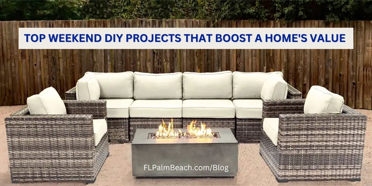 Top Weekend DIY Projects That Boost Home's Value South Florida Patio Furniture Firepit Fence